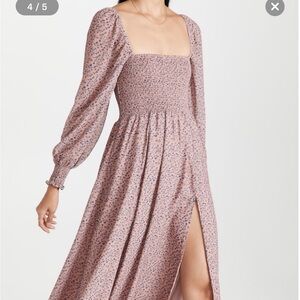 O.p.t classic smocked maxi dress in salmon